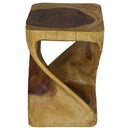 Haussmann Original Wood Twist End Table 12x12x18 in Height Oak Oil
