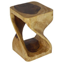 Haussmann Original Wood Twist End Table 12x12x18 in Height Oak Oil