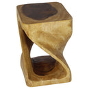 Haussmann Original Wood Twist End Table 12x12x18 in Height Oak Oil