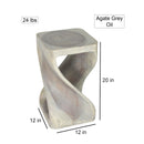 Haussmann Original Wood Twist End table 12x12x20 in Height Grey Oil