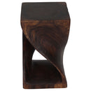 Haussmann Original Wood Twist End table 12x12x20 in Height Mocha Oil