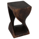 Haussmann Original Wood Twist End table 12x12x20 in Height Mocha Oil