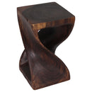 Haussmann Original Wood Twist End table 12x12x20 in Height Mocha Oil
