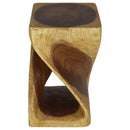 Haussmann Original Wood Twist End table 12x12x20 in Height Oak Oil