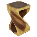 Haussmann Original Wood Twist End table 12x12x20 in Height Oak Oil