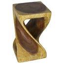 Haussmann Original Wood Twist End table 12x12x20 in Height Oak Oil