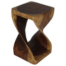 Haussmann Original Wood Twist End table 12x12x20 in Height Walnut Oil