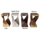 Haussmann Original Wood Twist End Table 12x12x23 in Height Grey Oil