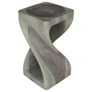 Haussmann Original Wood Twist End Table 12x12x23 in Height Grey Oil