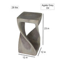 Haussmann Original Wood Twist End Table 12x12x23 in Height Grey Oil