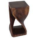 Haussmann Original Wood Twist End Table 12x12x23 in Height Mocha Oil