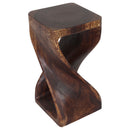 Haussmann Original Wood Twist End Table 12x12x23 in Height Mocha Oil