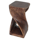 Haussmann Original Wood Twist End Table 12x12x23 in Height Mocha Oil