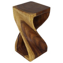 Haussmann Original Wood Twist End Table 12x12x23 in Height Oak Oil