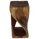 Haussmann Original Wood Twist End Table 12x12x23 in Height Walnut Oil