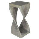 Haussmann Original Wood Twist End Table 12x12x26 in Height Grey Oil