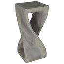 Haussmann Original Wood Twist End Table 12x12x26 in Height Grey Oil