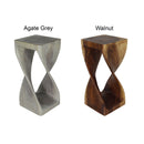 Haussmann Original Wood Twist End Table 12x12x26 in Height Walnut Oil