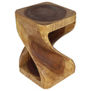 Haussmann Original Wood Twist End Table 14x14x20 in Height Walnut Oil