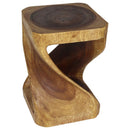 Haussmann Original Wood Twist End Table 14x14x20 in Height Walnut Oil