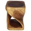 Haussmann Original Wood Twist End Table 14x14x20 in Height Walnut Oil