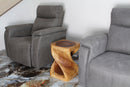Haussmann Original Wood Twist End Table 14x14x20 in Height Walnut Oil