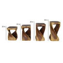 Haussmann Original Wood Twist End Table 14x14x20 in Height Walnut Oil