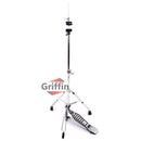 Drum Hardware Pack Complete 6 Piece Set by GRIFFIN - Full Size Percussion Stand Kit with Snare, Hi-Hat, Cymbal Boom, Throne Stool & Single Kick Pedal