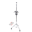 Double Tom Drum Stand with Cymbal Arm by GRIFFIN | Drummers Percussion Set Hardware with Dual Drum Mounts | Medium Duty Tom Holder with Double Braced Tripod Legs | Accommodates All Standard Cymbals