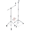 Cymbal Boom Stand & Straight Cymbal Stand Combo (Pack of 2) by GRIFFIN | Percussion Drum Hardware Set for Mounting & Holding Crash, Ride, Splash Cymbals | Arm Counterweight Adapter Kit & Double Braced