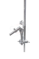 Double Tom Drum Stand with Cymbal Arm by GRIFFIN - Drummers Percussion Set Hardware with Dual Drum Mounts - Tom Holder with Double Braced Legs