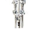 Double Tom Drum Stand with Cymbal Arm by GRIFFIN - Drummers Percussion Set Hardware with Dual Drum Mounts - Tom Holder with Double Braced Legs