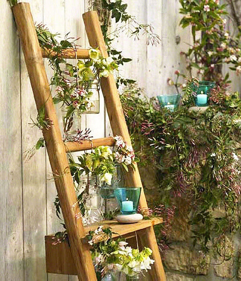 teak wood trellis Haussmann Teak Teak Towel Ladder 18 x 64 in Height Adj Shelf Teak Oil