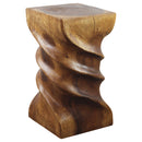 Haussmann Wood  Triple Twist End Table 12x12x22 in Height Walnut Oil