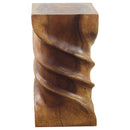 Haussmann Wood  Triple Twist End Table 12x12x22 in Height Walnut Oil