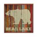 Bear Lake Bear Orange Boards | Wall Art Print on Real Wood