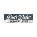 Bear Lake is for Relaxing Navy | Wall Art Print on Real Wood