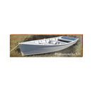 Portsmouth, NH White Boat | Wall Art Print on Real Wood