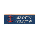 Rye, NH Red Anchor Navy Latitude Longitude | Wall Art Print on Real Wood