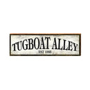 Tugboat Alley Est 1995 Sign | Wall Art Print on Real Wood