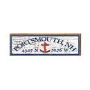 Portsmouth, NH Red Anchor White Paintchip Latitude Longitude | Wall Art Print on Real Wood