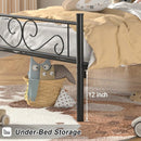 Twin Sturdy Metal Platform Bed Frame with Headboard Footboard in Black Finish
