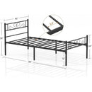 Twin Sturdy Metal Platform Bed Frame with Headboard Footboard in Black Finish