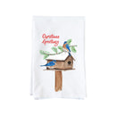 Bluebirds at Birdfeeder Kitchen Towel