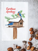 Bluebirds at Birdfeeder Kitchen Towel