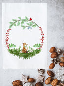 December Wreath with Options Kitchen Towel
