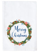 Merry Christmas Wreath Kitchen Towel