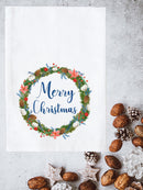 Merry Christmas Wreath Kitchen Towel