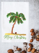 Merry Christmas Palm Tree Kitchen Towel