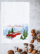 Santa Pulling Camper Kitchen Towel